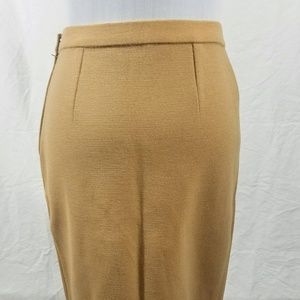 Vintage Beige 100% Wool Pencil Skirt, Sz10